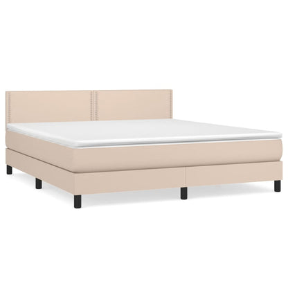 Boxspringbett Matratze Cappuccino-Braun 160x200 cm Kunstleder