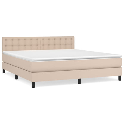 Boxspringbett Matratze Cappuccino-Braun 160x200 cm Kunstleder