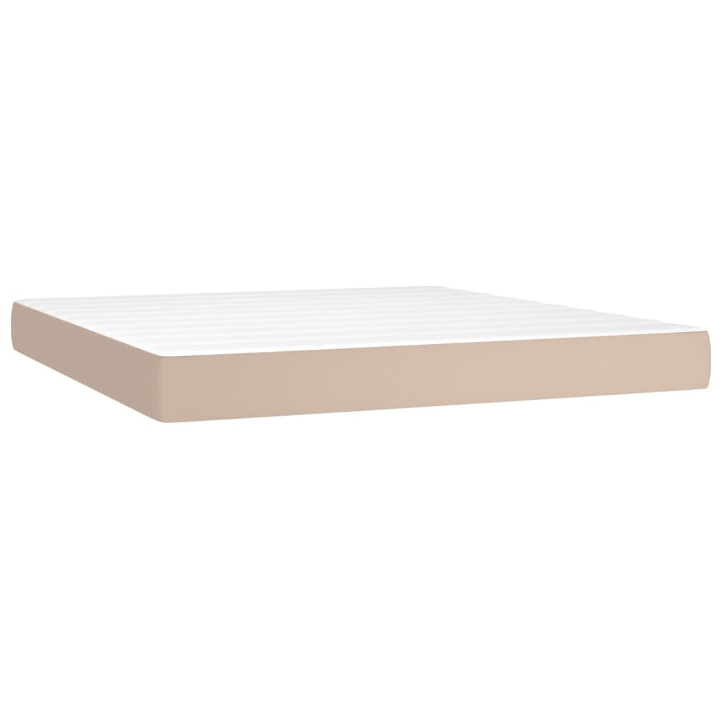 Boxspringbett Matratze Cappuccino-Braun 180x200 cm Kunstleder