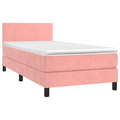 Boxspringbett mit Matratze Rosa 90x200 cm Samt