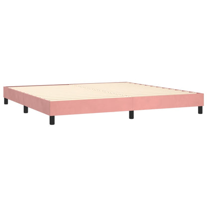 Box spring bed with mattress pink 200x200 cm velvet