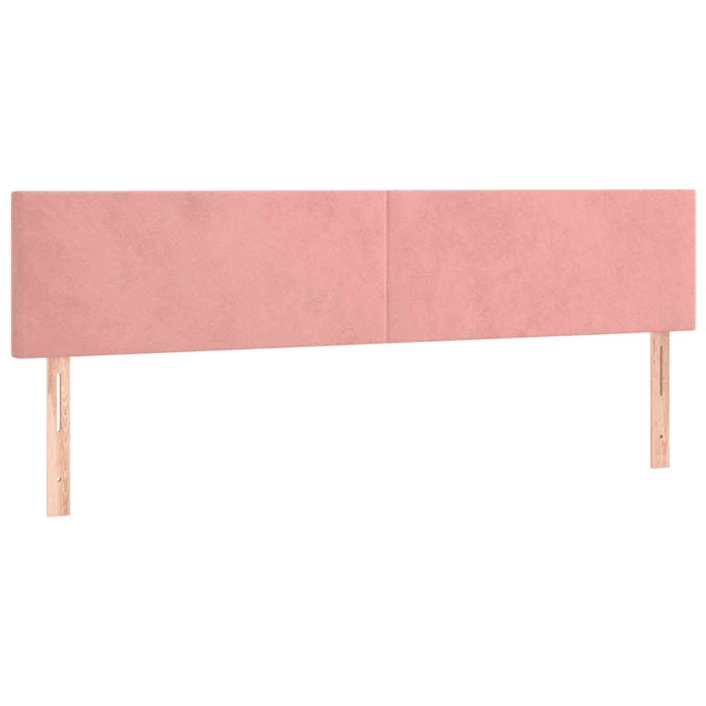 Box spring bed with mattress pink 200x200 cm velvet