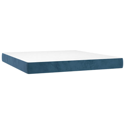 Box spring bed with mattress dark blue 180x200 cm velvet