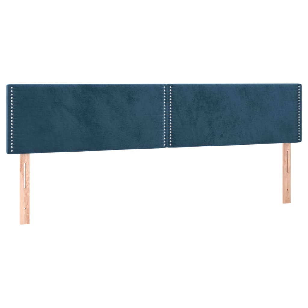 Box spring bed with mattress dark blue 180x200 cm velvet