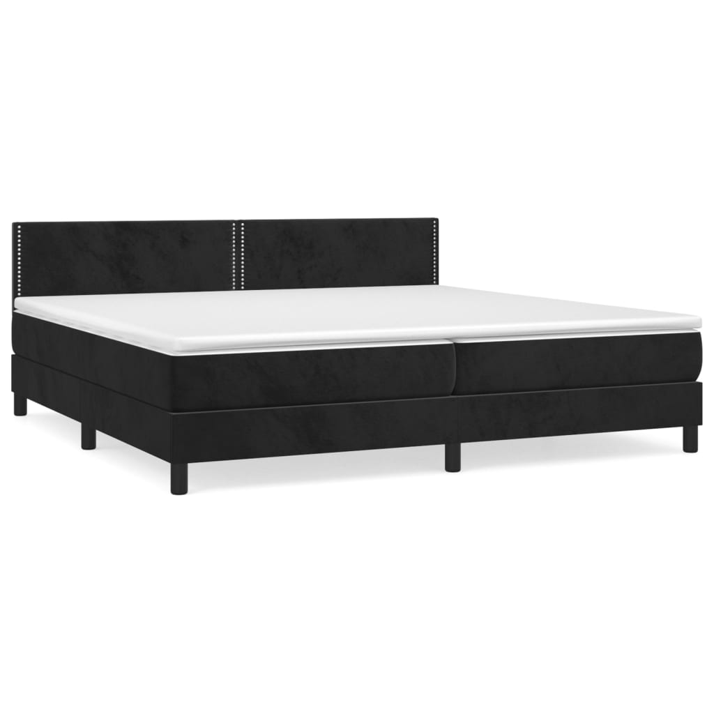 Boxspringbett mit Matratze Schwarz 200x200 cm Samt