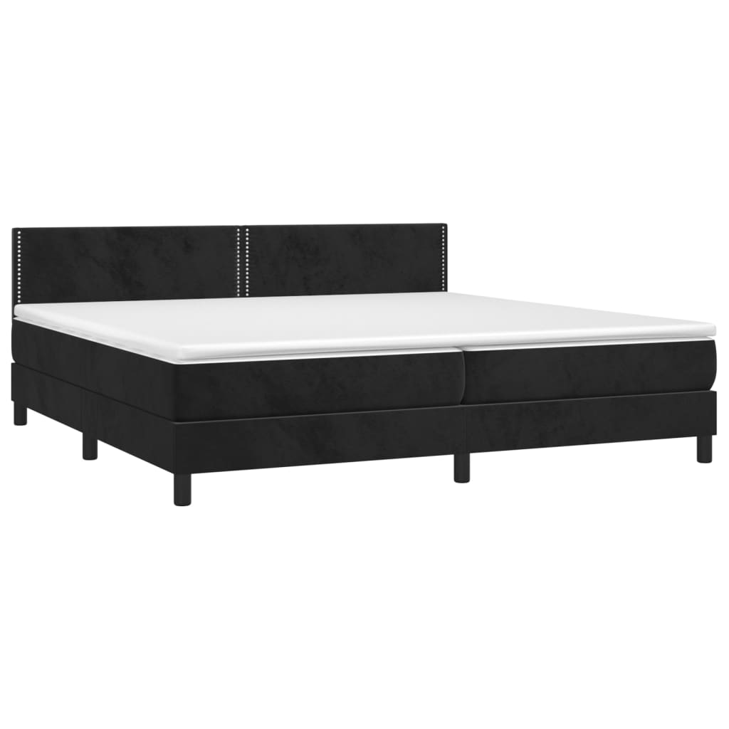 Boxspringbett mit Matratze Schwarz 200x200 cm Samt