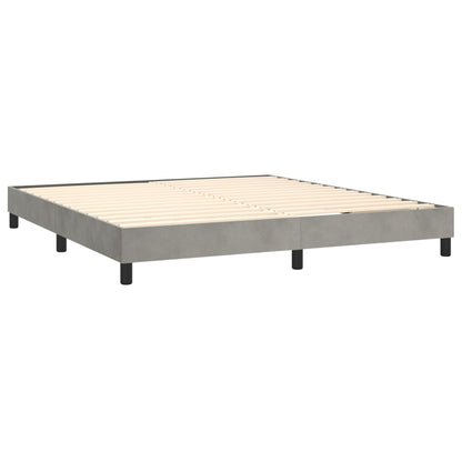 Box spring bed with mattress light grey 180x200 cm velvet