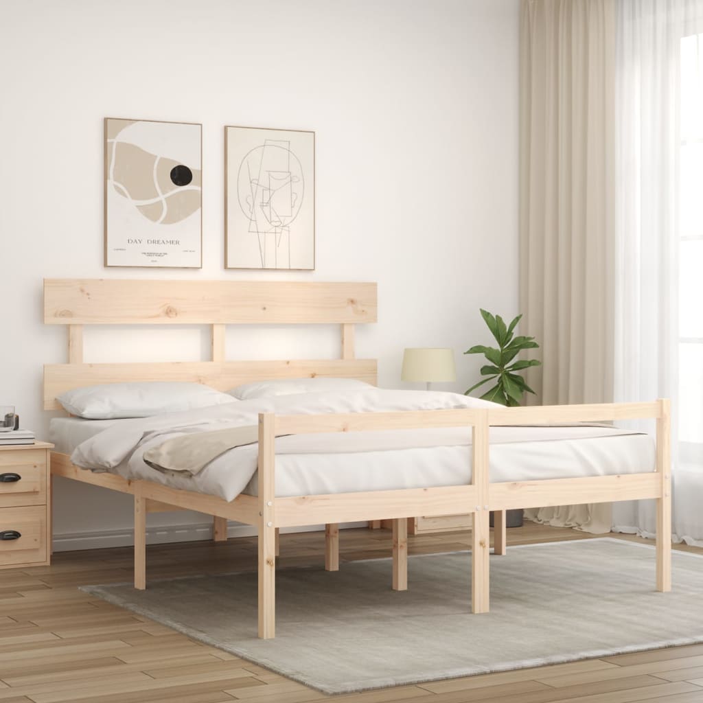 Seniorenbett mit Kopfteil 160x200 cm Massivholz