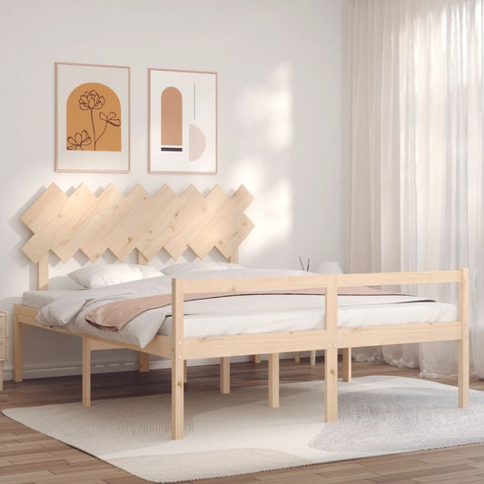 Seniorenbett mit Kopfteil 160x200 cm Massivholz