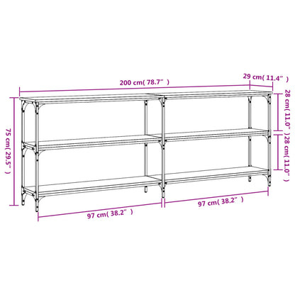 Konsolentisch Braun Eichen-Optik 200x29x75 cm Holzwerkstoff