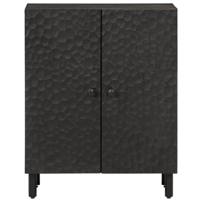 Beistellschrank Schwarz 60x33x75 cm Massivholz Mango