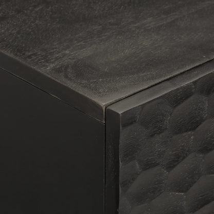 Couchtisch Schwarz 80x50x40 cm Massivholz Mango