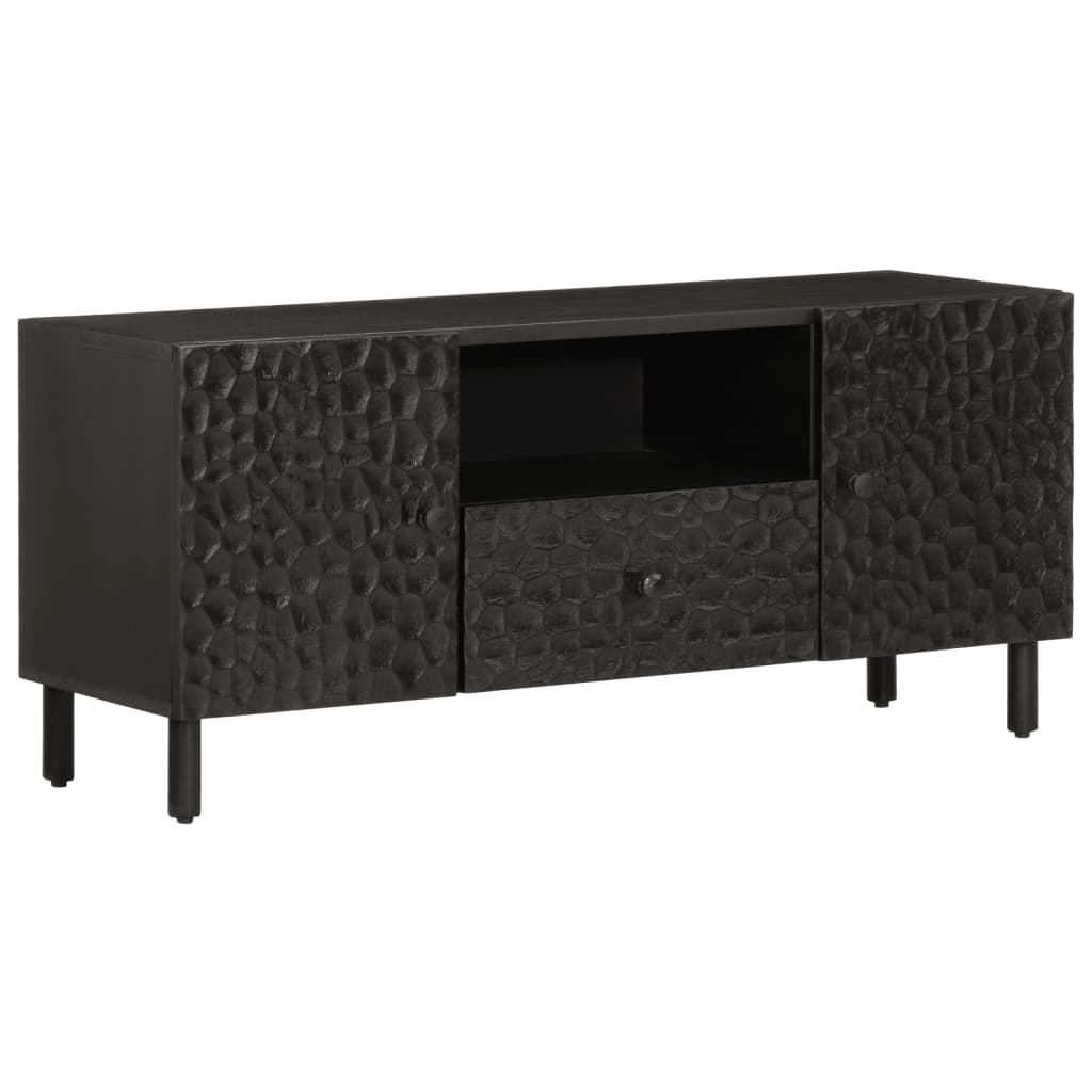 TV-Schrank Schwarz 105x33x46 cm Massivholz Mango