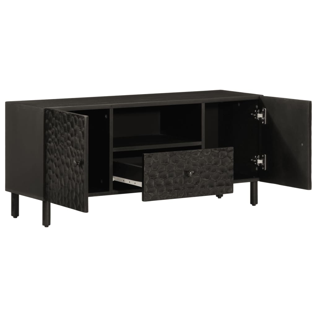 TV-Schrank Schwarz 105x33x46 cm Massivholz Mango