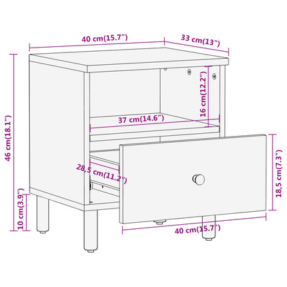 Nachttische 2 Stk. 40x33x46 cm Massivholz Mango