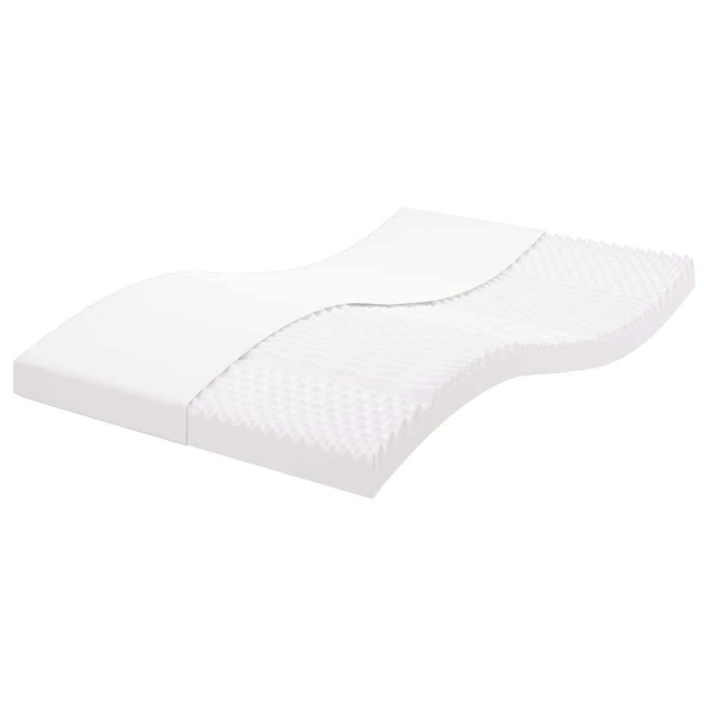 Foam mattress white 140x200 cm 7-zone hardness 20 ILD