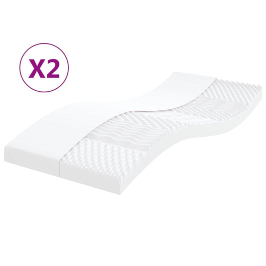 Foam mattresses 2 pcs. 80x200 cm 7-zone hardness 20 ILD