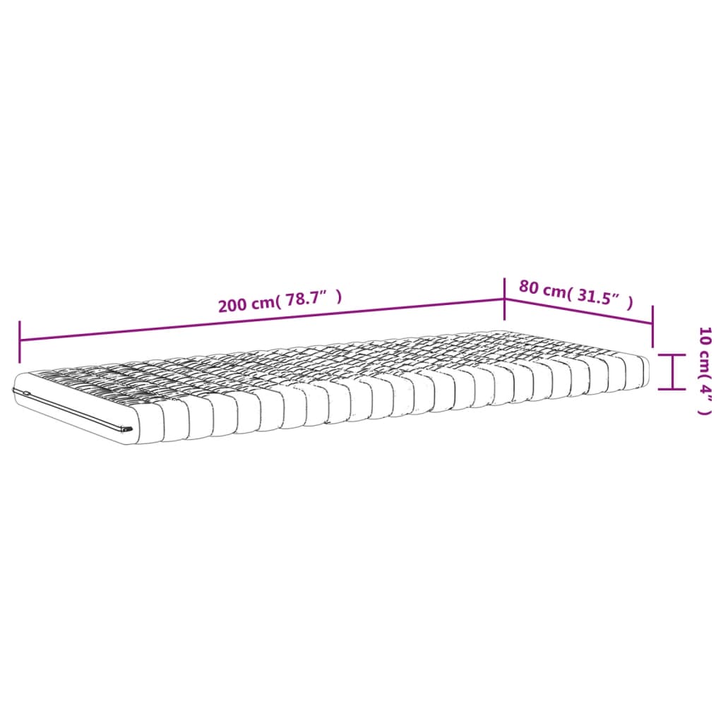 Foam mattresses 2 pcs. 80x200 cm 7-zone hardness 20 ILD