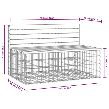 Gartenbank aus Gabionen 103x70x65 cm Massivholz Douglasie