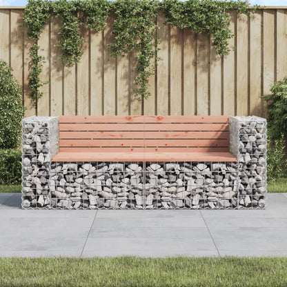 Gartenbank aus Gabionen 184x71x65,5 cm Massivholz Douglasie