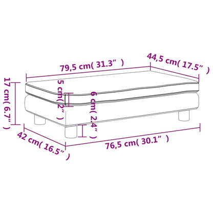 Kindersofa mit Hocker Dunkelgrau 100x50x30 cm Samt