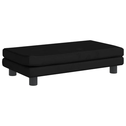 Kindersofa mit Hocker Schwarz 100x50x30 cm Samt