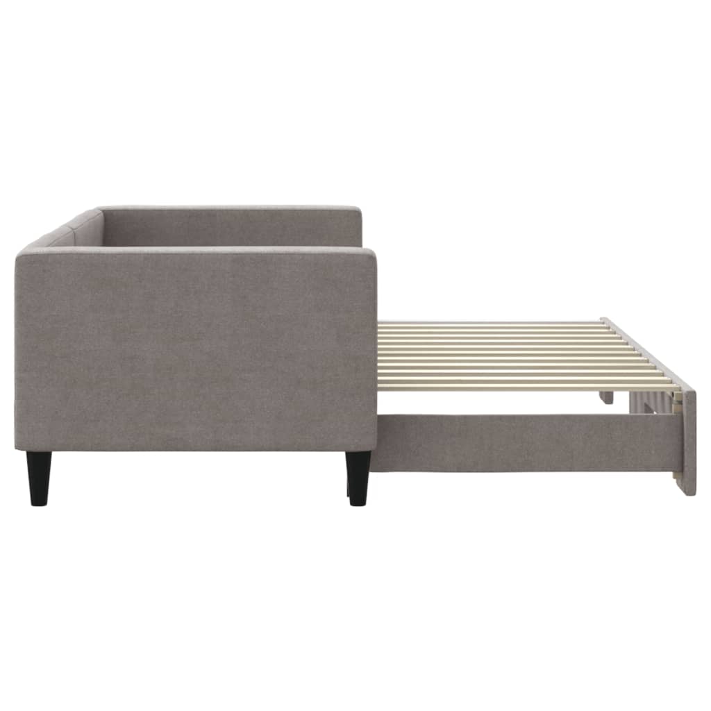 Tagesbett Ausziehbar Taupe 80x200 cm Stoff