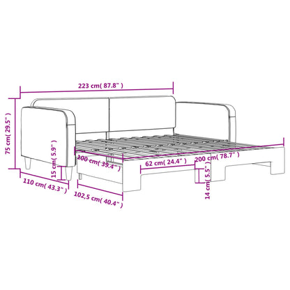 Tagesbett Ausziehbar Dunkelgrau 100x200 cm Stoff