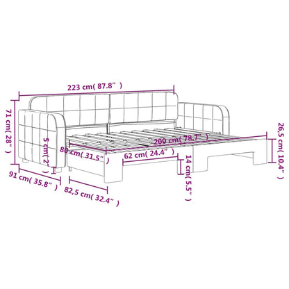 Tagesbett Ausziehbar Blau 80x200 cm Samt