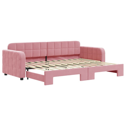 Tagesbett Ausziehbar Rosa 80x200 cm Samt