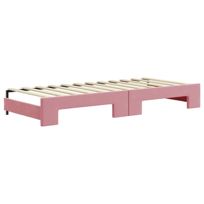 Tagesbett Ausziehbar Rosa 80x200 cm Samt