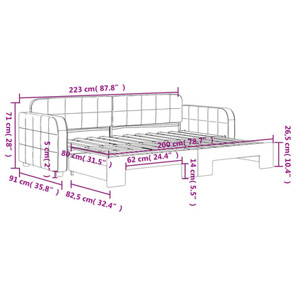 Tagesbett Ausziehbar Schwarz 80x200 cm Samt