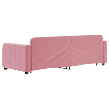 Tagesbett Ausziehbar mit Schubladen Rosa 80x200 cm Samt