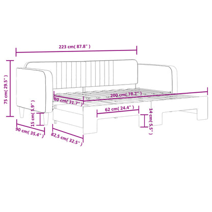 Tagesbett Ausziehbar Dunkelgrün 80x200 cm Samt