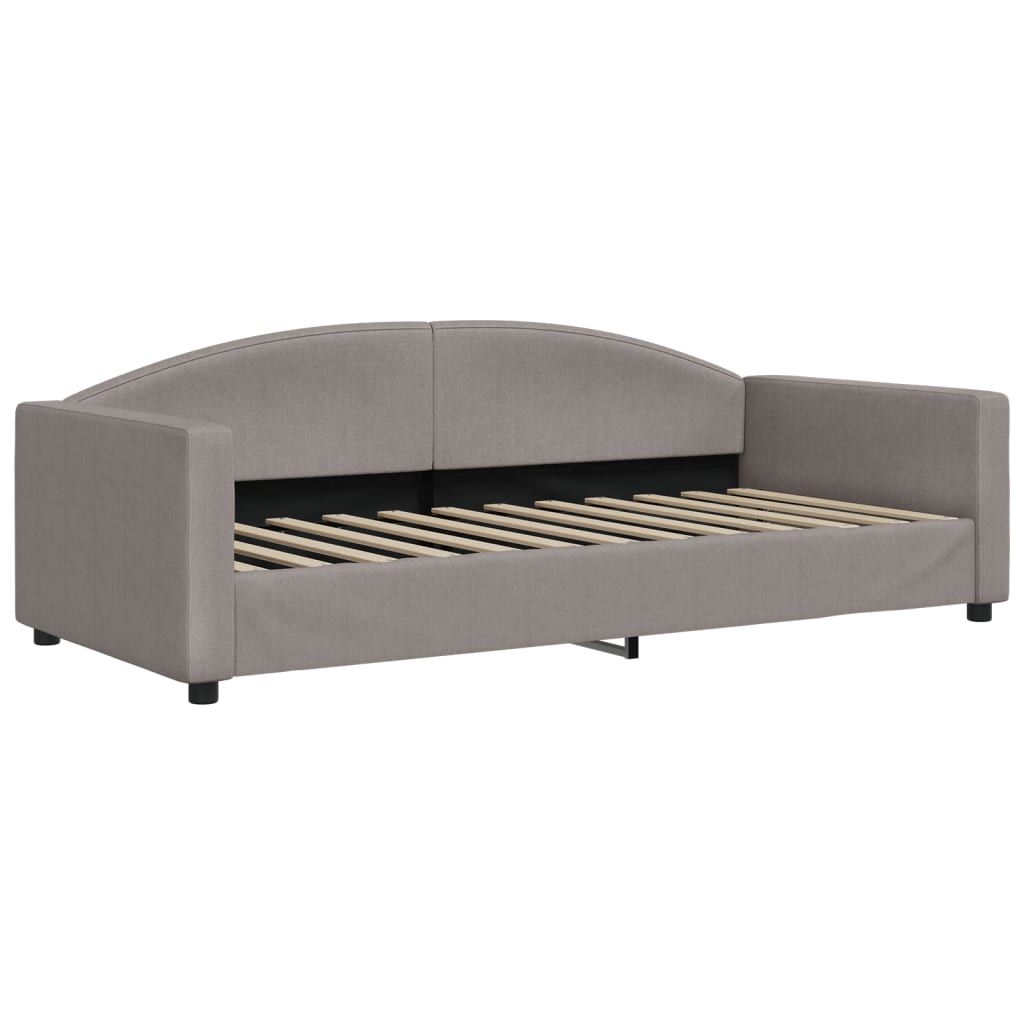 Tagesbett Ausziehbar Taupe 90x200 cm Stoff