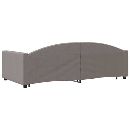 Tagesbett Ausziehbar Taupe 100x200 cm Stoff