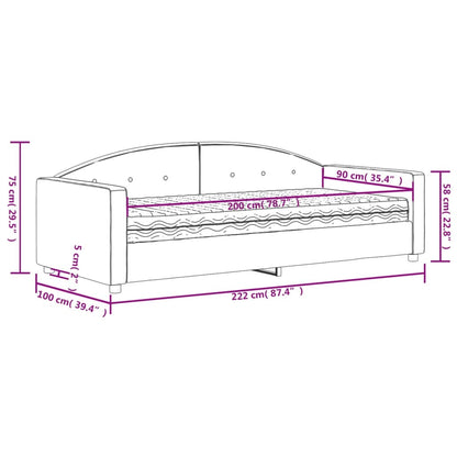 Tagesbett mit Matratze Dunkelgrün 90x200 cm Samt