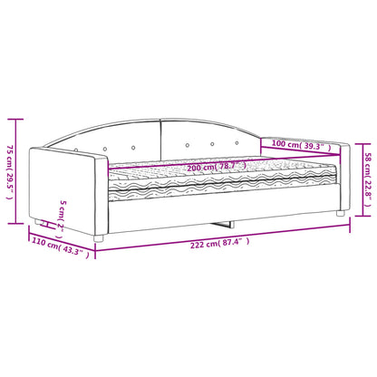 Tagesbett mit Matratze Dunkelgrün 100x200 cm Samt