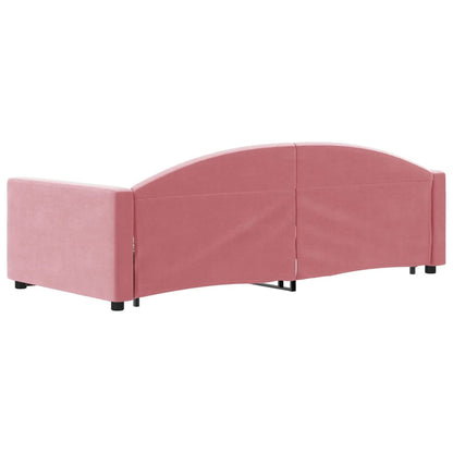 Tagesbett Ausziehbar Rosa 90x200 cm Samt