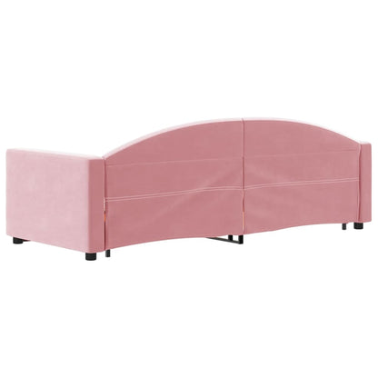 Tagesbett Ausziehbar mit Schubladen Rosa 80x200 cm Samt