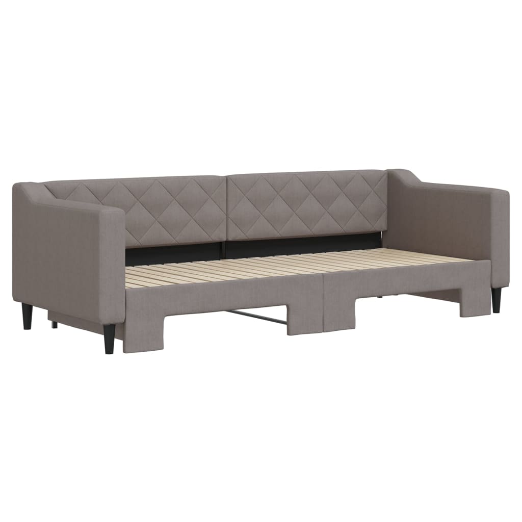 Tagesbett Ausziehbar Taupe 80x200 cm Stoff