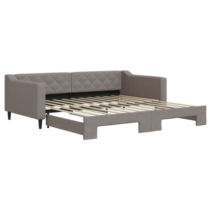 Tagesbett Ausziehbar Taupe 100x200 cm Stoff