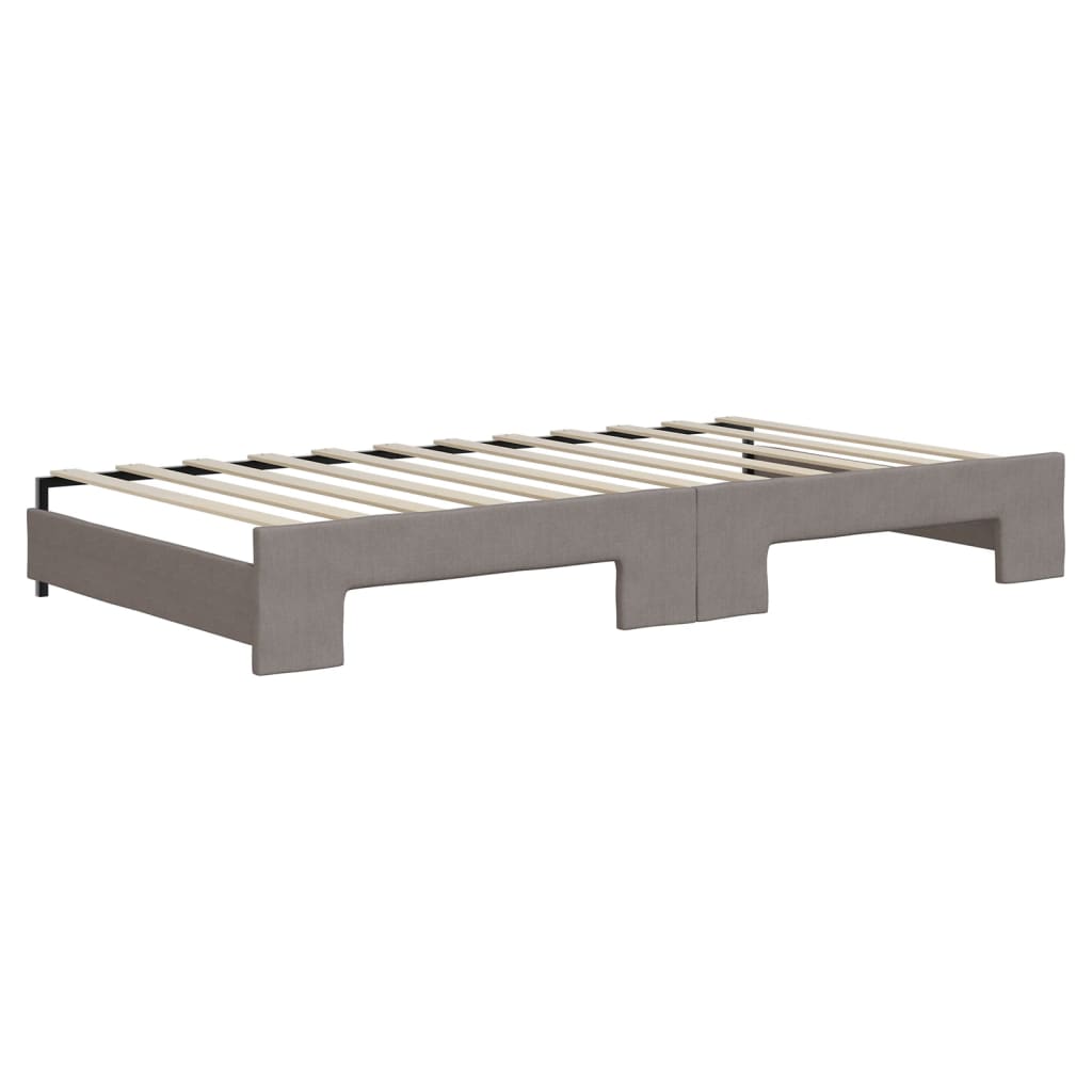 Tagesbett Ausziehbar Taupe 100x200 cm Stoff