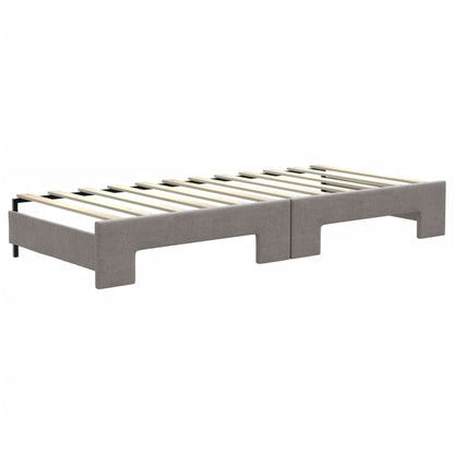 Tagesbett Ausziehbar mit Matratzen Taupe 80x200 cm Stoff