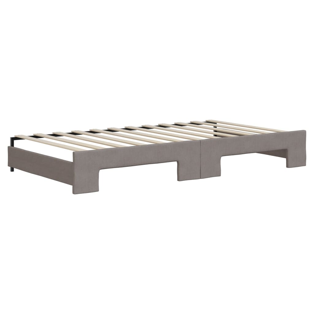 Tagesbett Ausziehbar mit Schubladen Taupe 100x200 cm Stoff