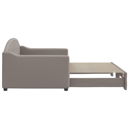 Tagesbett Ausziehbar Taupe 90x200 cm Stoff