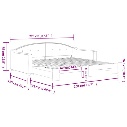 Tagesbett Ausziehbar Dunkelgrau 100x200 cm Stoff