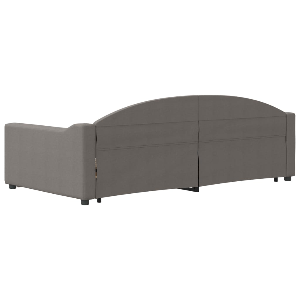 Tagesbett Ausziehbar mit Schubladen Taupe 100x200 cm Stoff