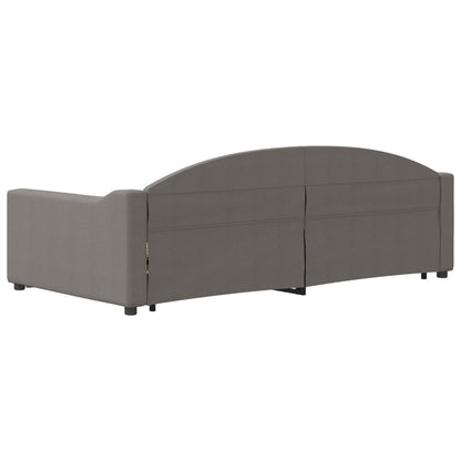 Tagesbett Ausziehbar mit Schubladen Taupe 100x200 cm Stoff