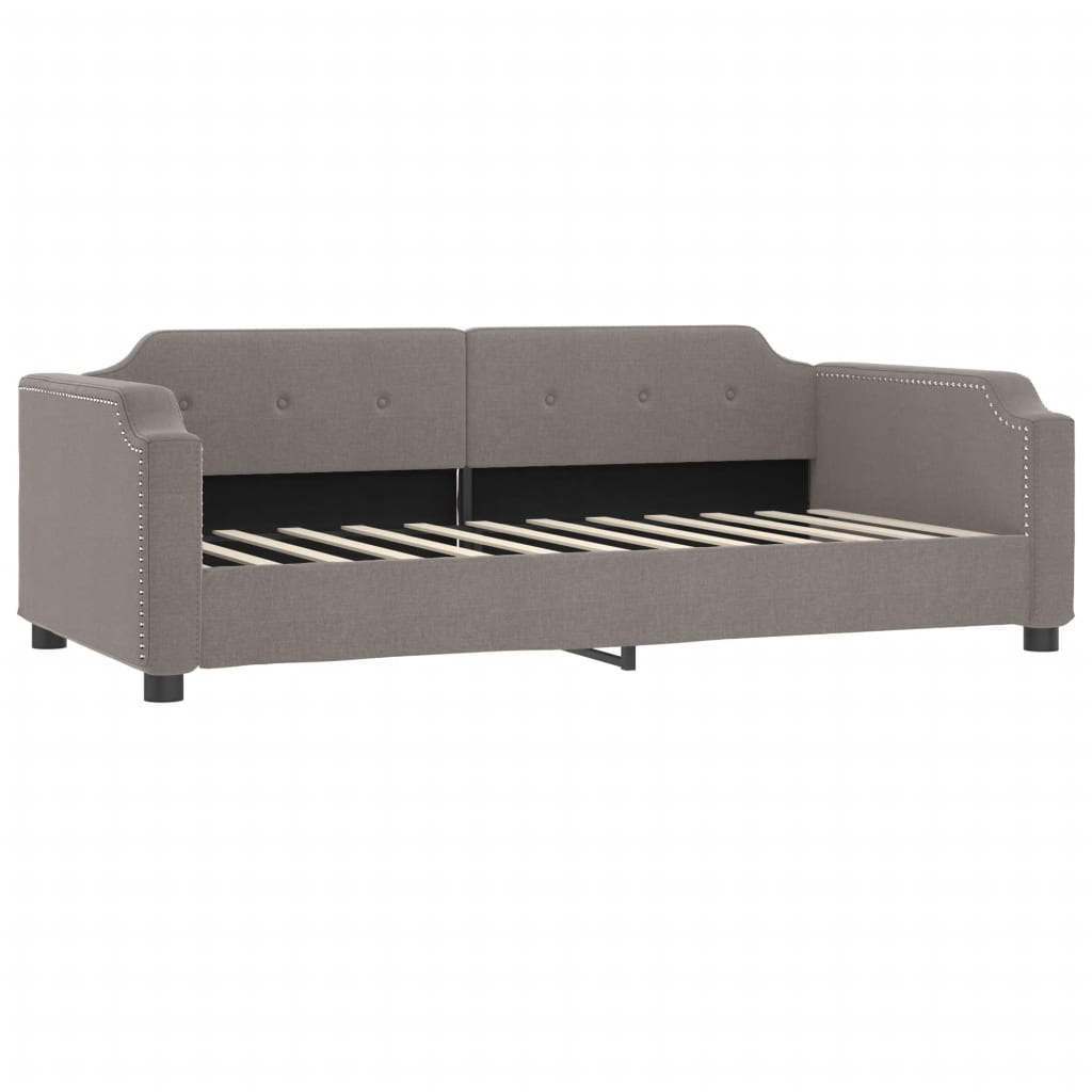 Tagesbett Ausziehbar Taupe 90x200 cm Stoff